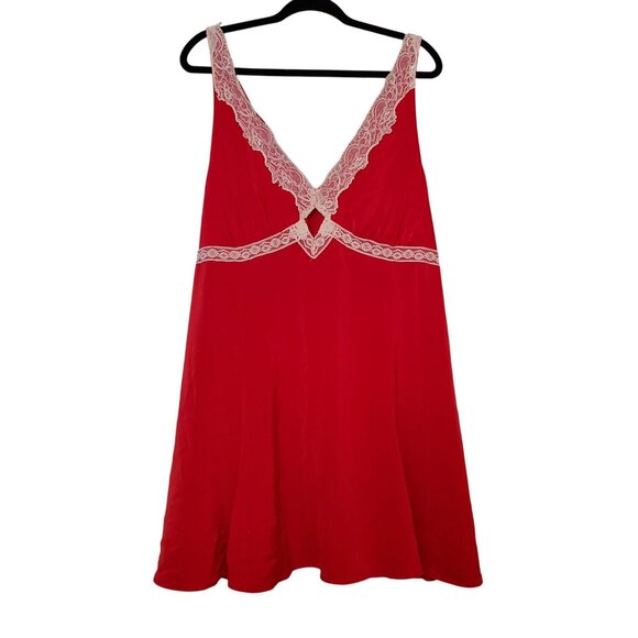 Wild Fable Red Lace Trim Sleeveless V-Neck Midi Dress Size XXL - Picture 5 of 11